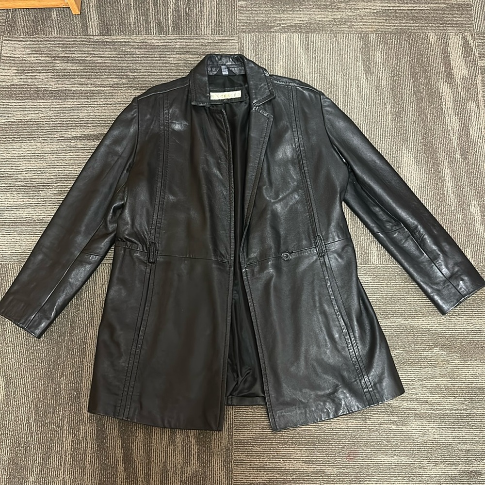 Excelled genuine leather coat, size medium